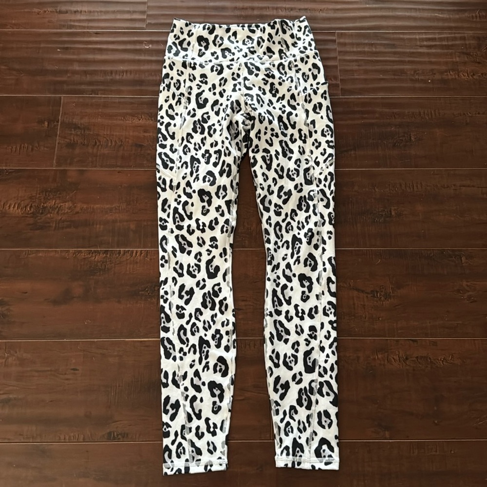 Fabletics Black and White Leopard Print Leggings